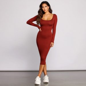 Lovin' Knit Basic Midi Dress