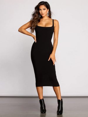 So Into You Basic Knit Midi Dress