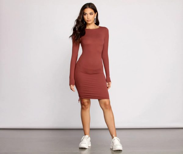 Keeping Knit Real Ruched Mini Dress - Image 9