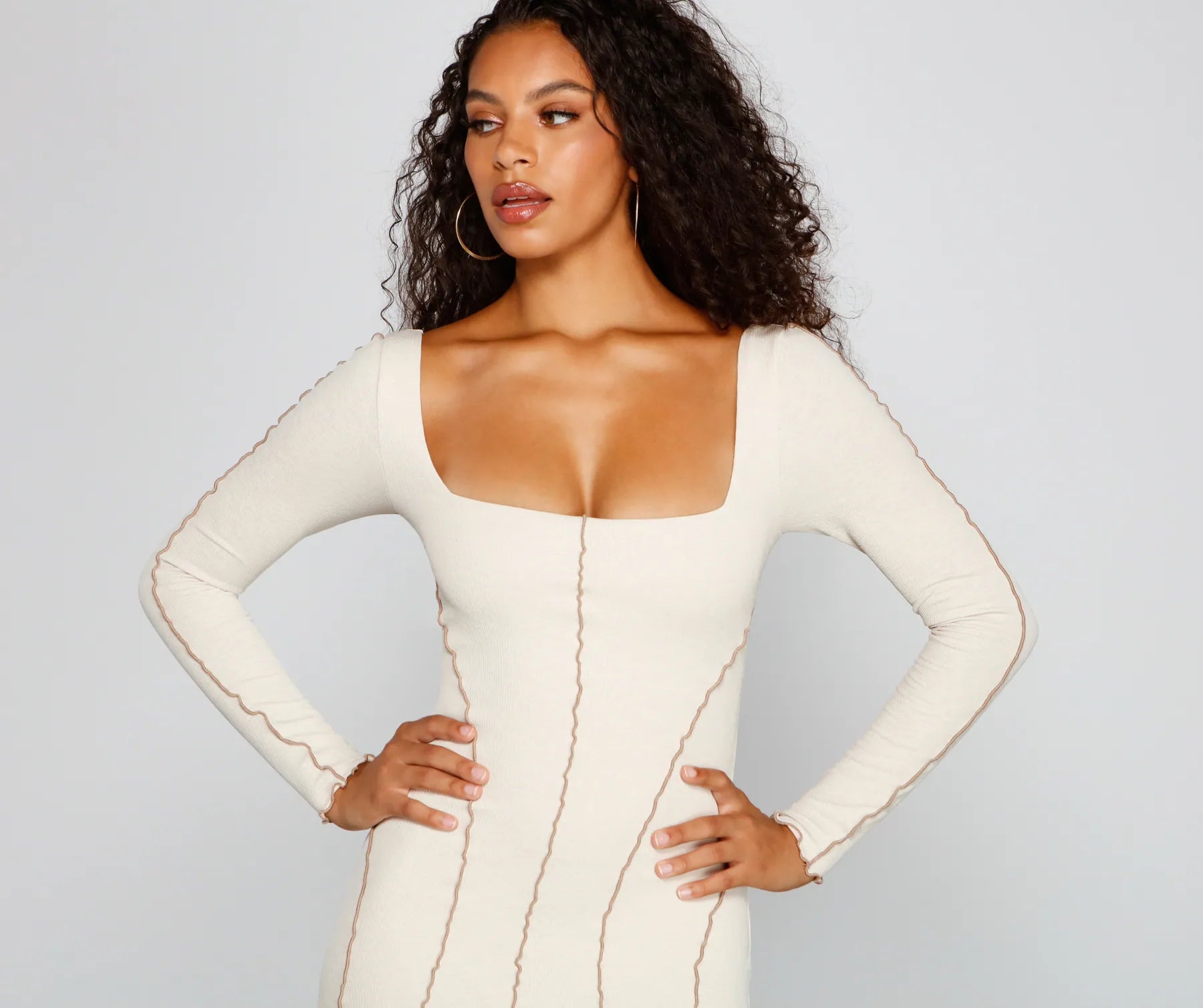 Make A Seam Ribbed Knit Mini Dress - Image 3