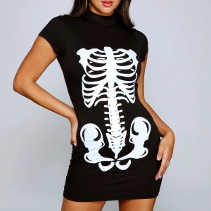 Bad To The Bone Halloween Mini Dress