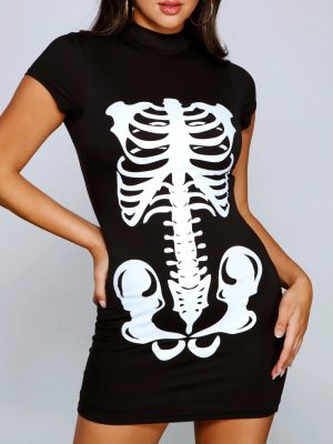 Bad To The Bone Halloween Mini Dress