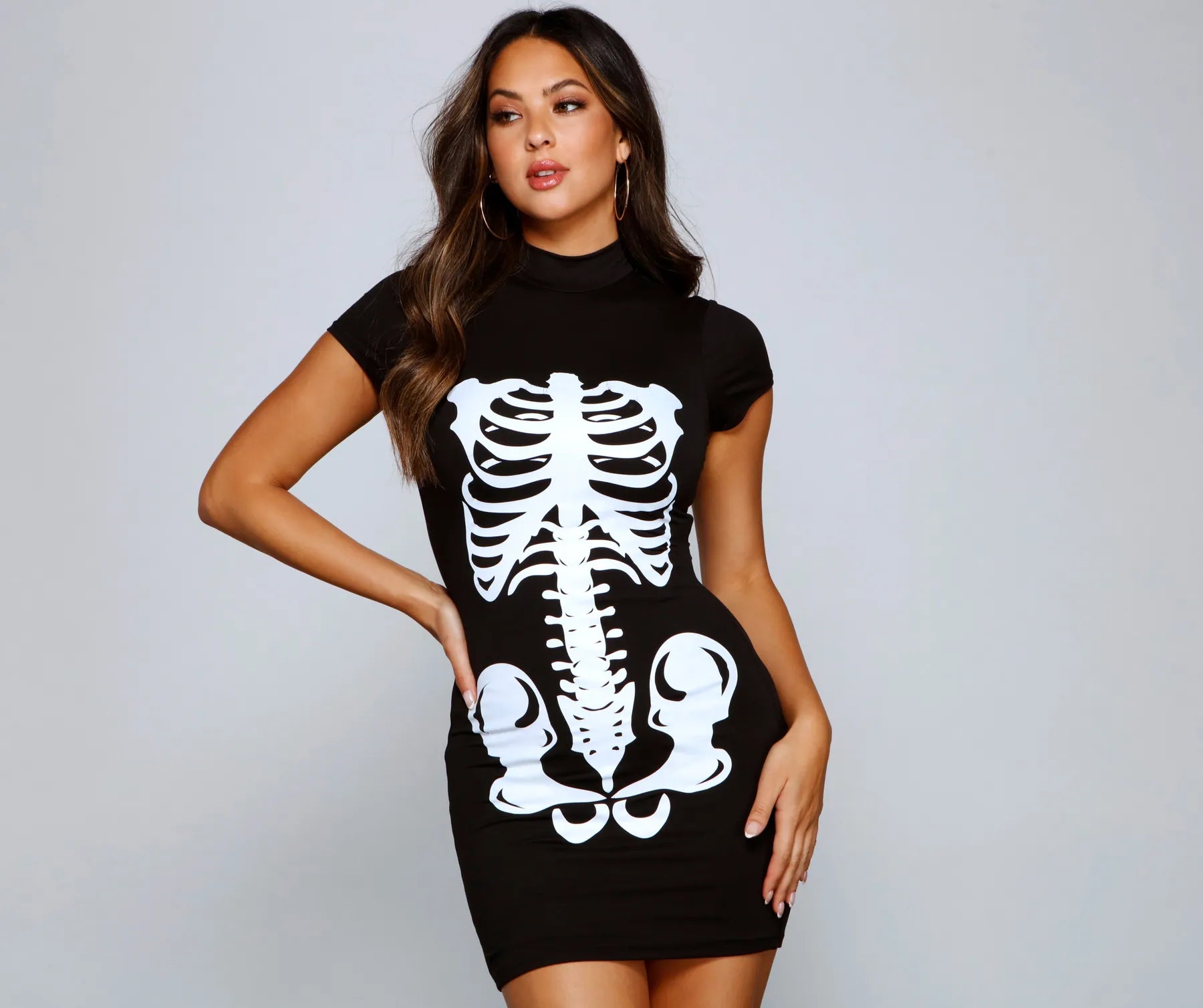 Bad To The Bone Halloween Mini Dress - Image 3