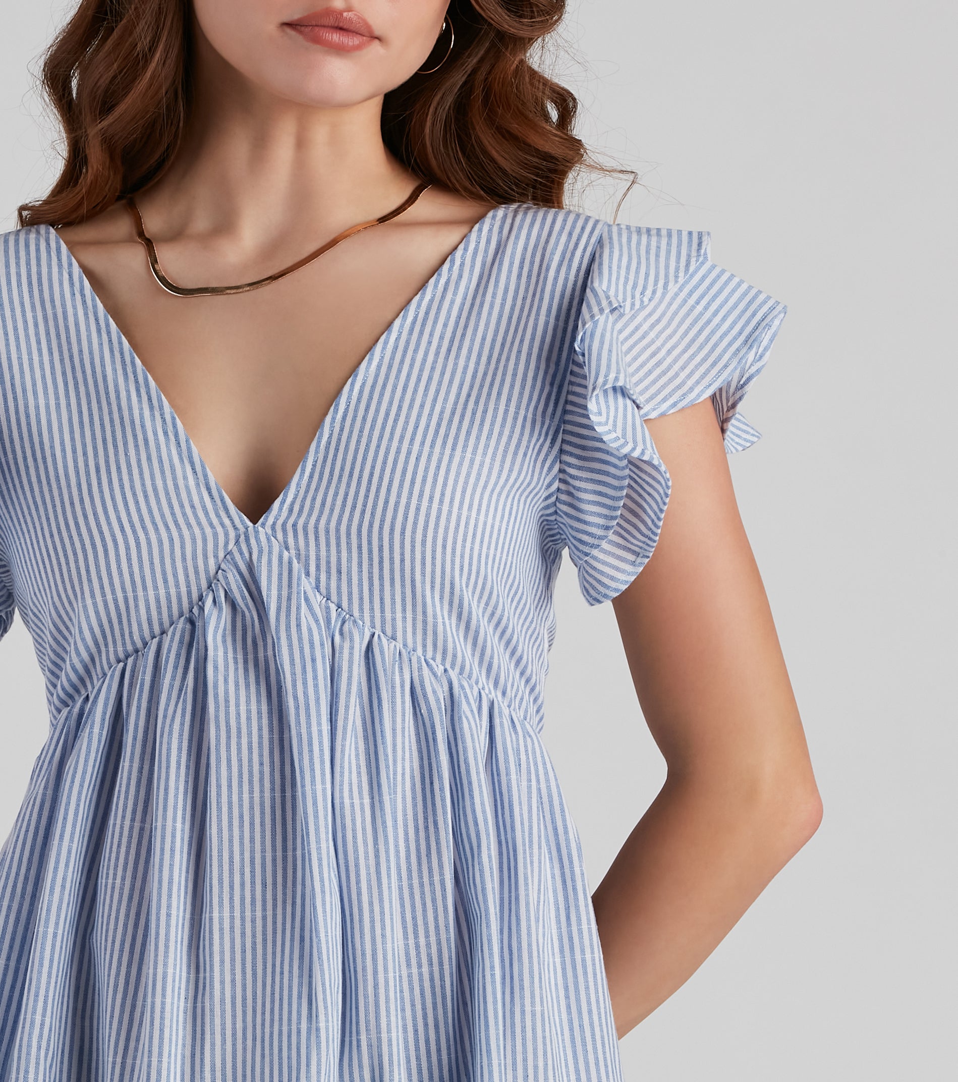 Fine Lines Chambray Skater Dress - Image 4