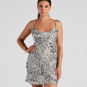 Sleek And Chic Leopard Print Mini Dress