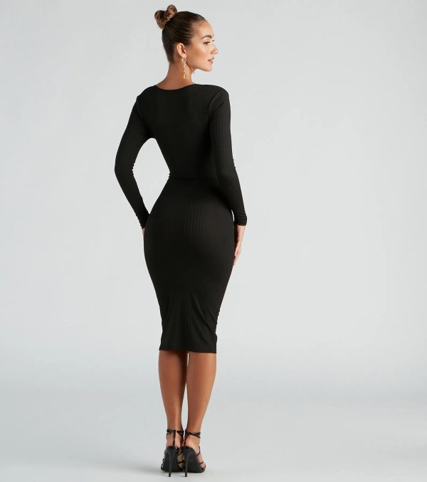 Effortless Everyday Ribbed Knit Midi Dress - Image 7