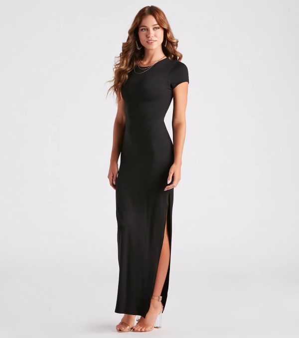 Basic Bae Crew Neck Slit Maxi Dress - Image 3