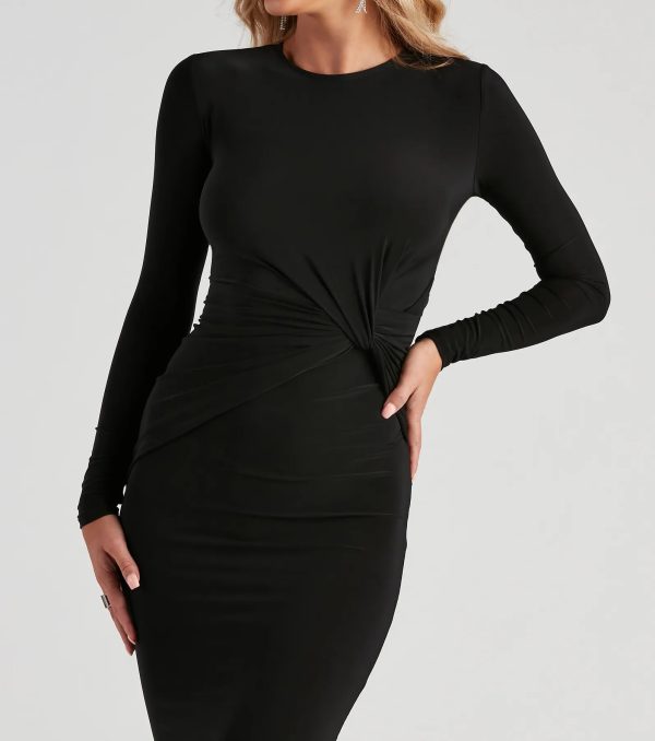 Knot Pleasure Crew Neck Midi Dress - Image 4