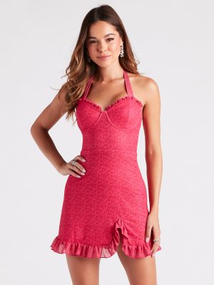 Oh My Darling Floral Halter Mini Dress