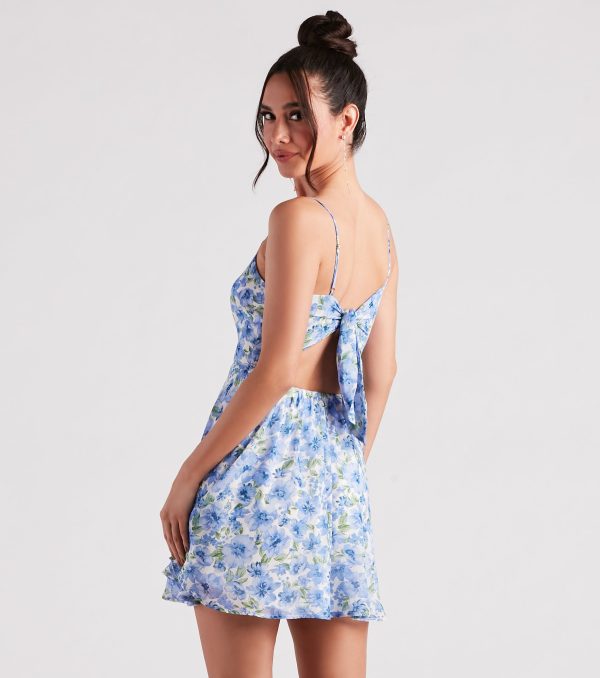 Garden Strolls Floral Tie-Back Skater Dress - Image 2