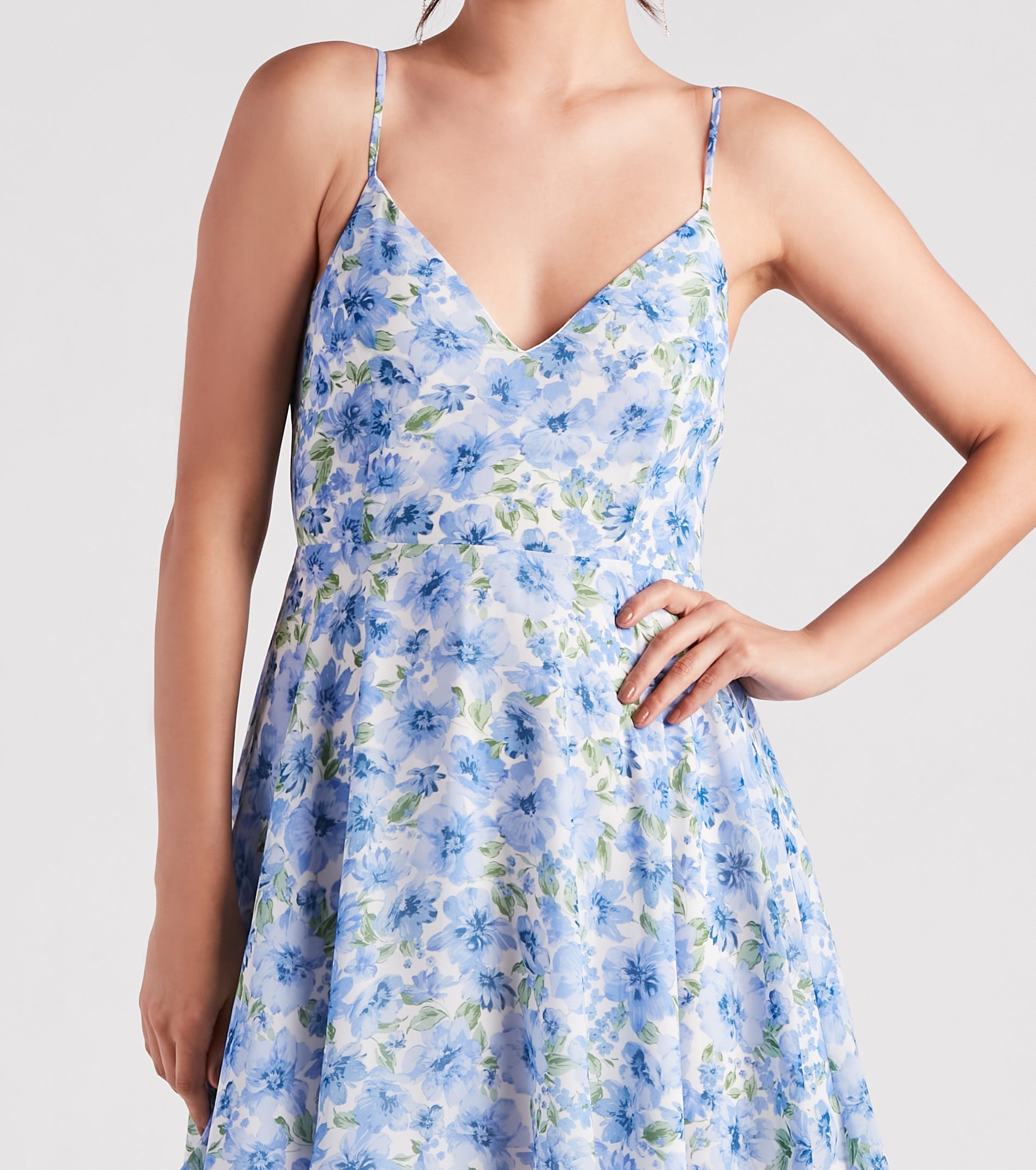 Garden Strolls Floral Tie-Back Skater Dress - Image 4