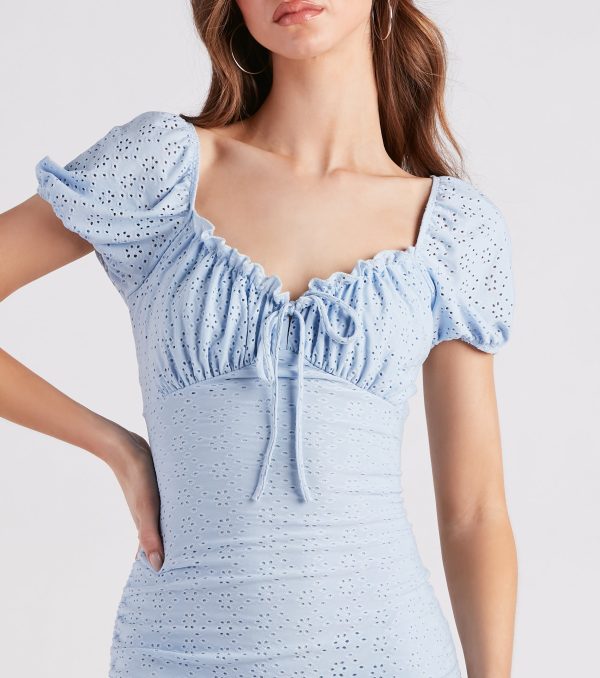 Pretty Cute Eyelet Lace Mini Dress - Image 4