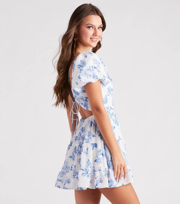 Vineyard Gal Floral Linen Skater Dress - Image 2
