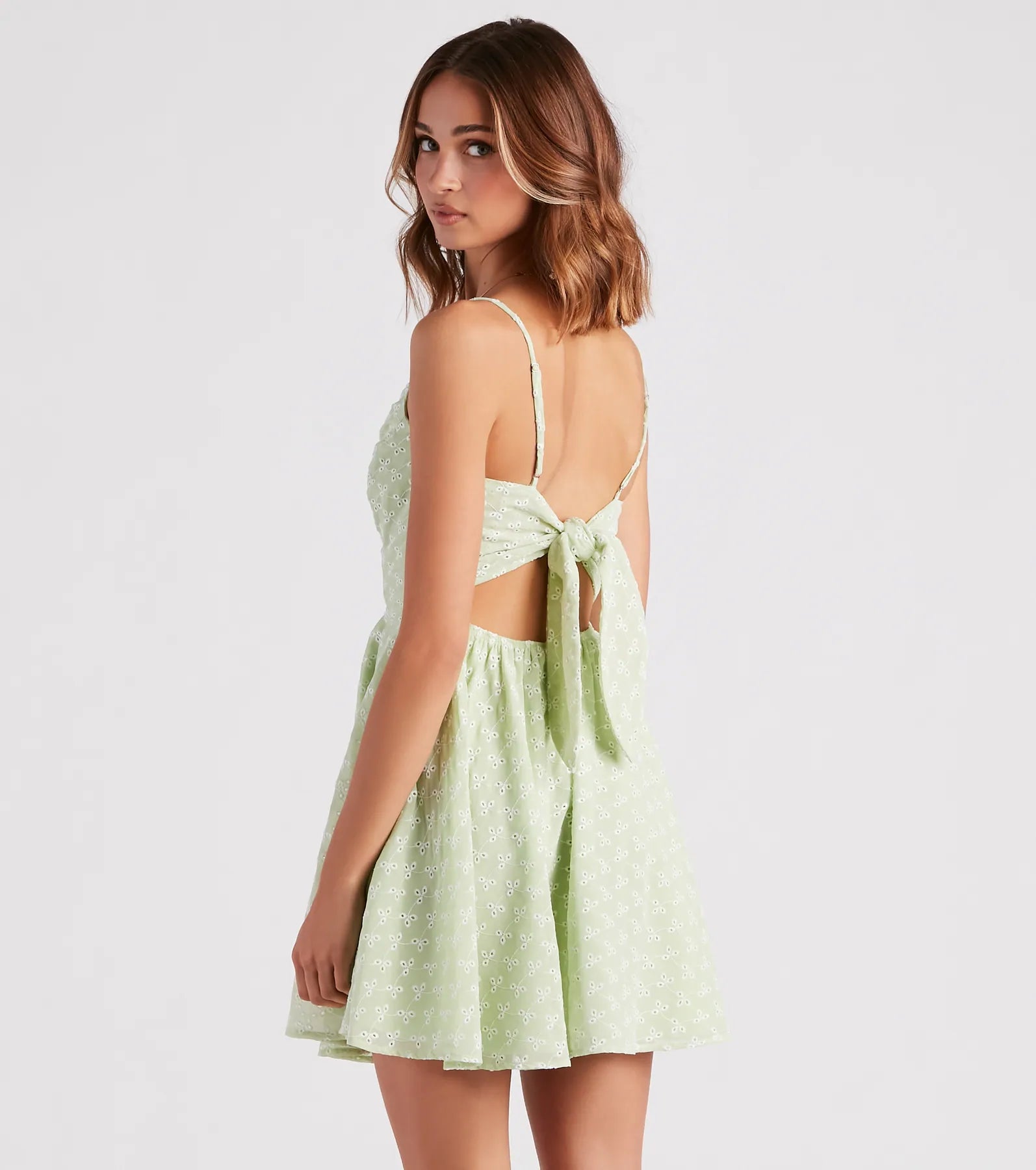 Sway With Me Eyelet Lace Skater Dress - Image 6