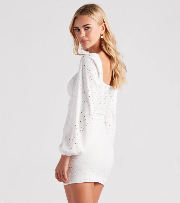 Modern Romance Eyelet Lace Mini Dress - Image 2