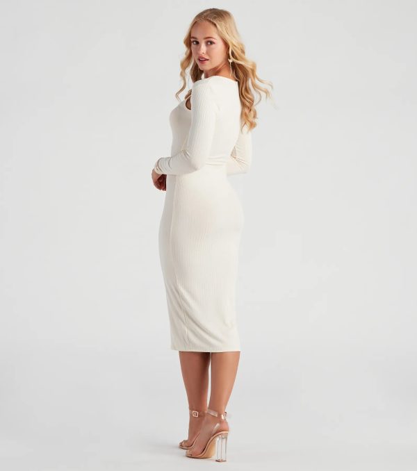 Effortless Everyday Ribbed Knit Midi Dress - Image 10