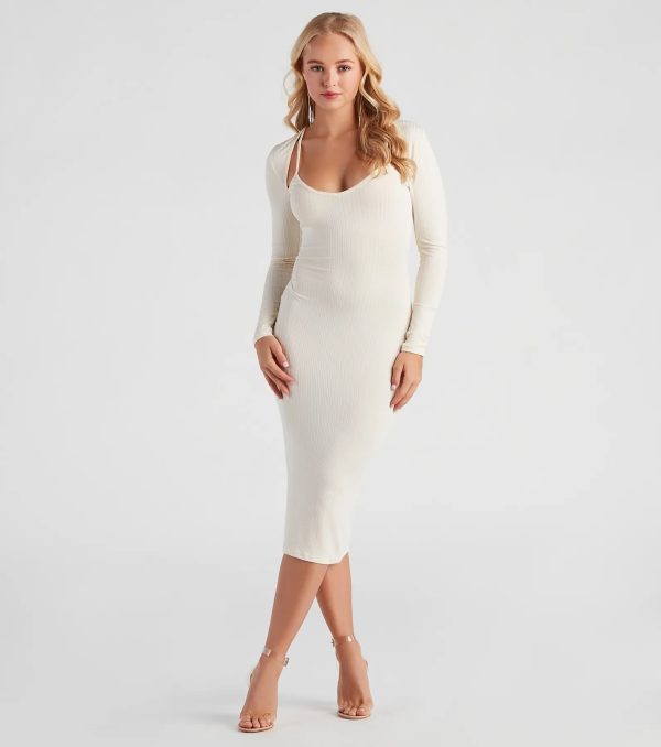 Effortless Everyday Ribbed Knit Midi Dress - Image 11