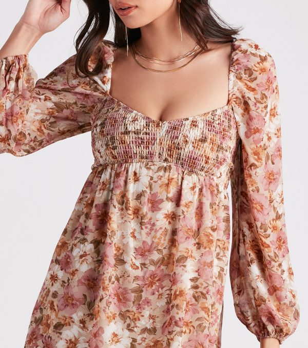 Everlasting Pretty Floral Chiffon Skater Dress - Image 4