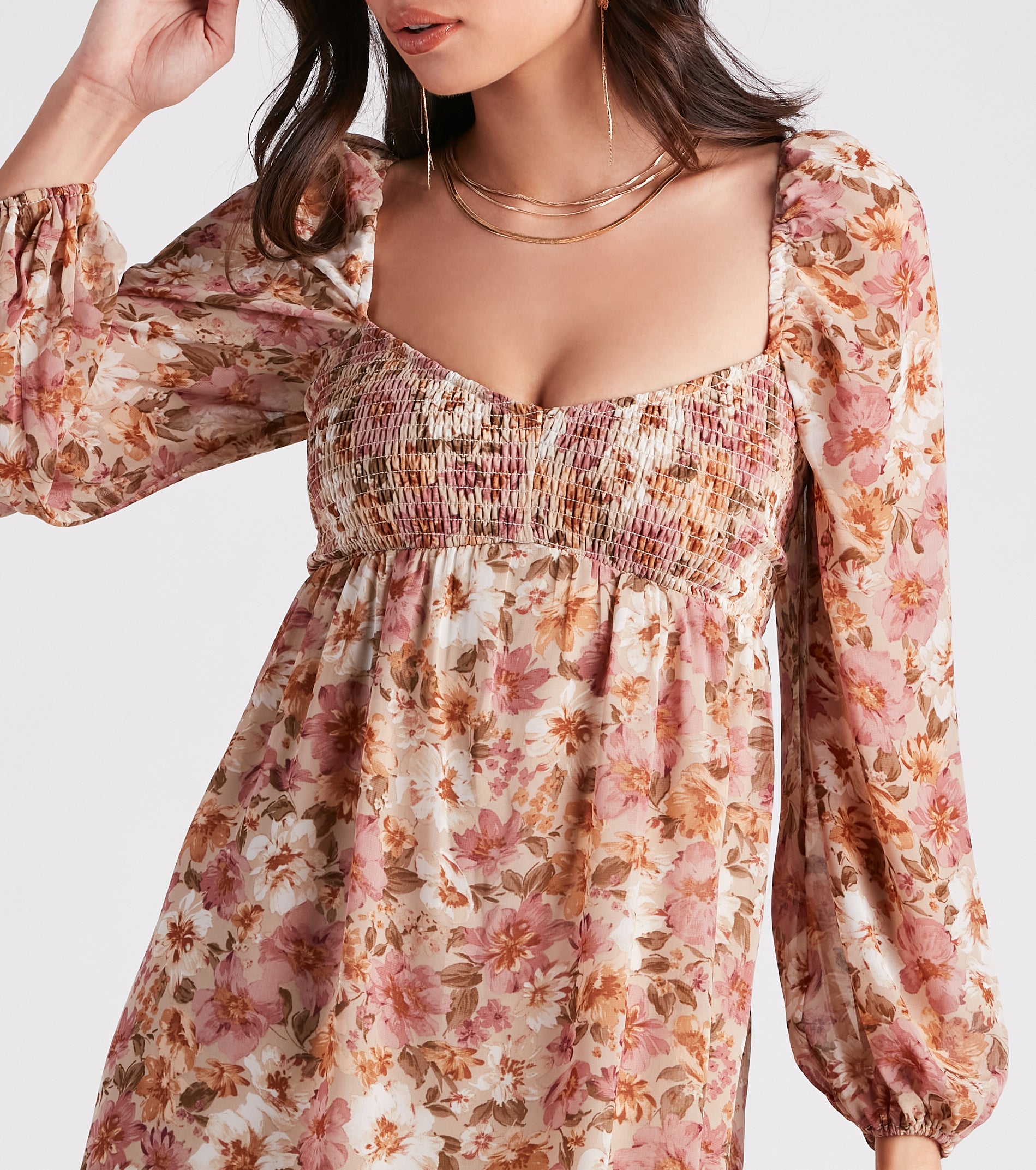 Everlasting Pretty Floral Chiffon Skater Dress - Image 4