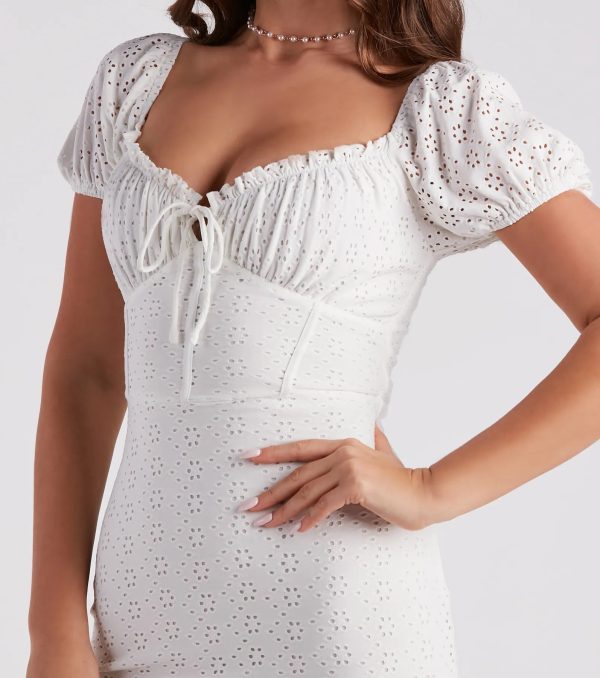 Friendly Flirt Eyelet Mini Dress - Image 4