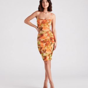 Vacay Queen Tropical Floral Midi Dress