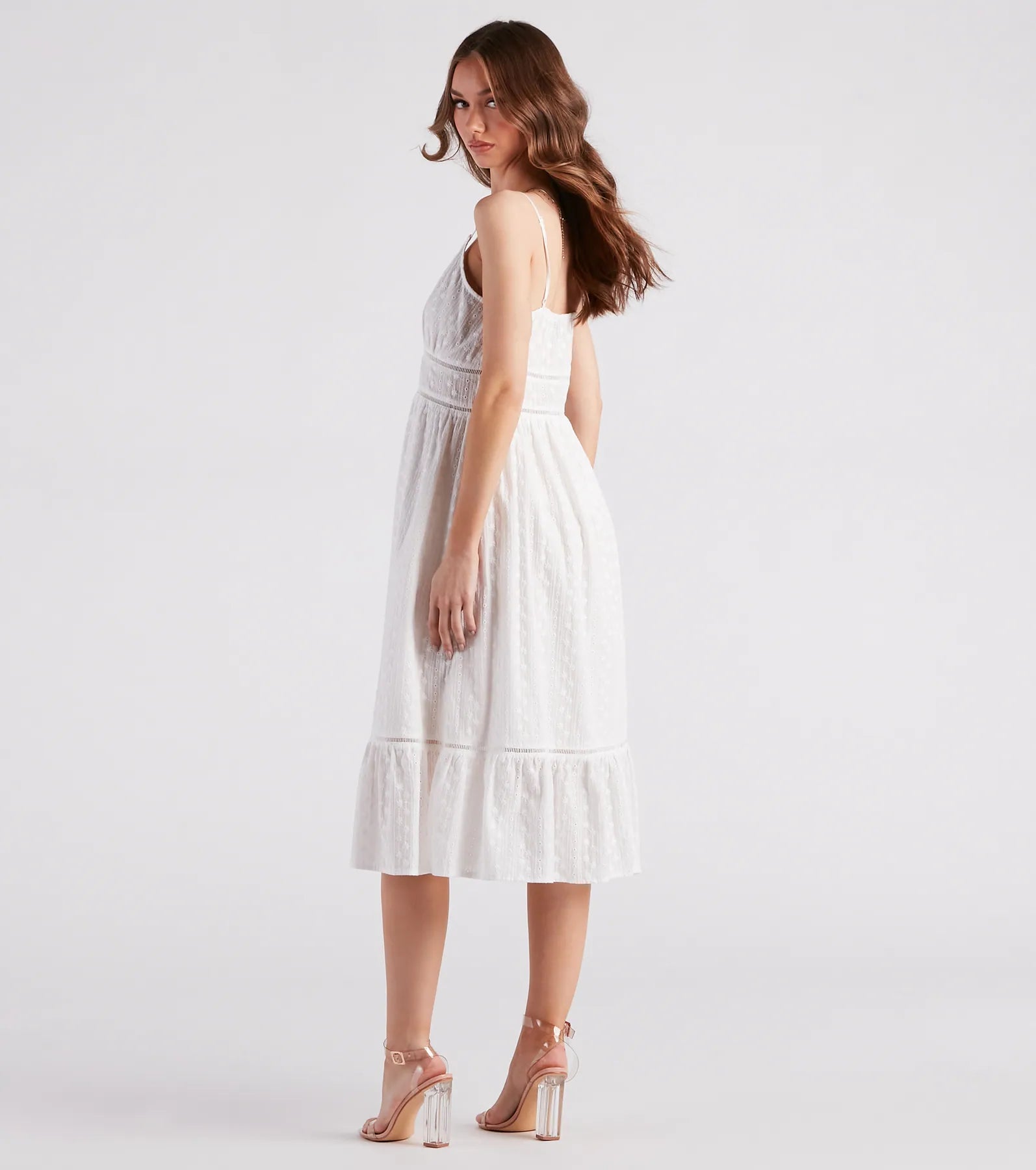 Swing My Way Eyelet Lace Midi Dress - Image 2
