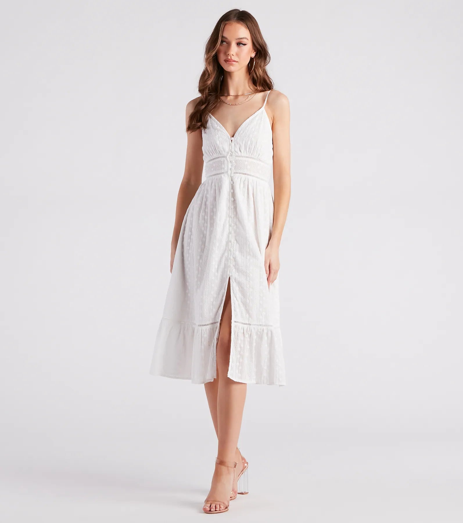 Swing My Way Eyelet Lace Midi Dress - Image 3