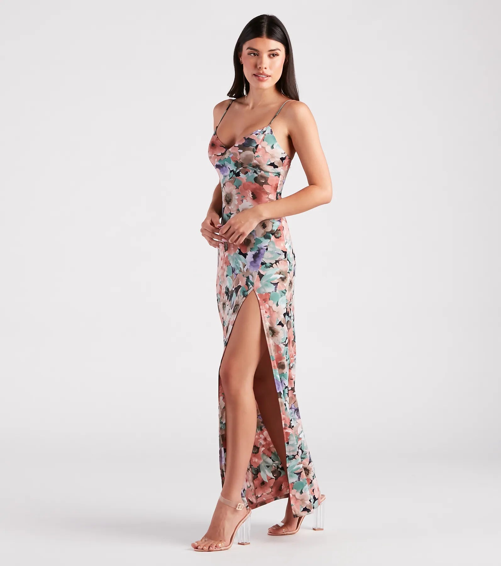 Paint Me In Floral V-Neck Maxi Dress - Image 3