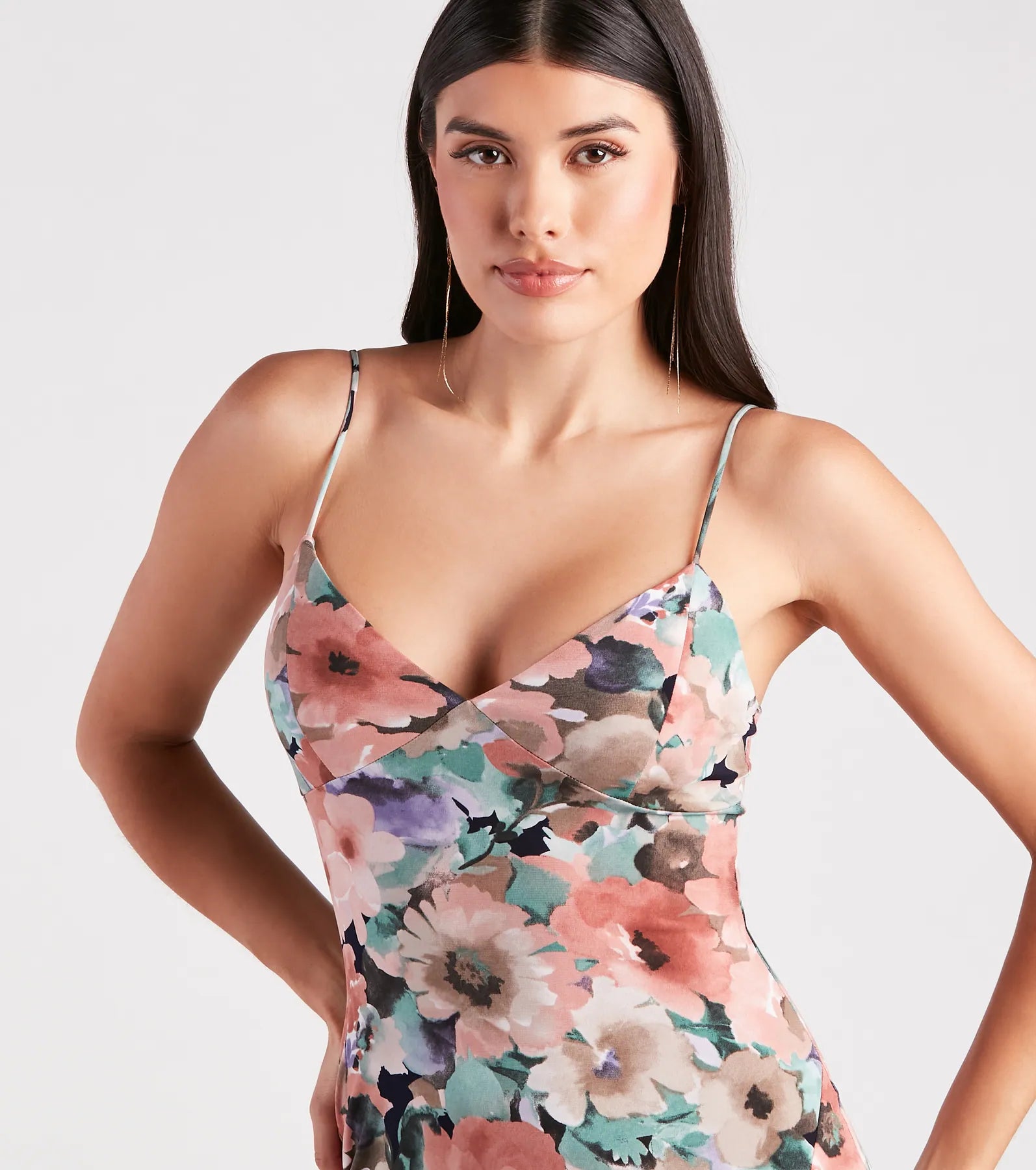 Paint Me In Floral V-Neck Maxi Dress - Image 4