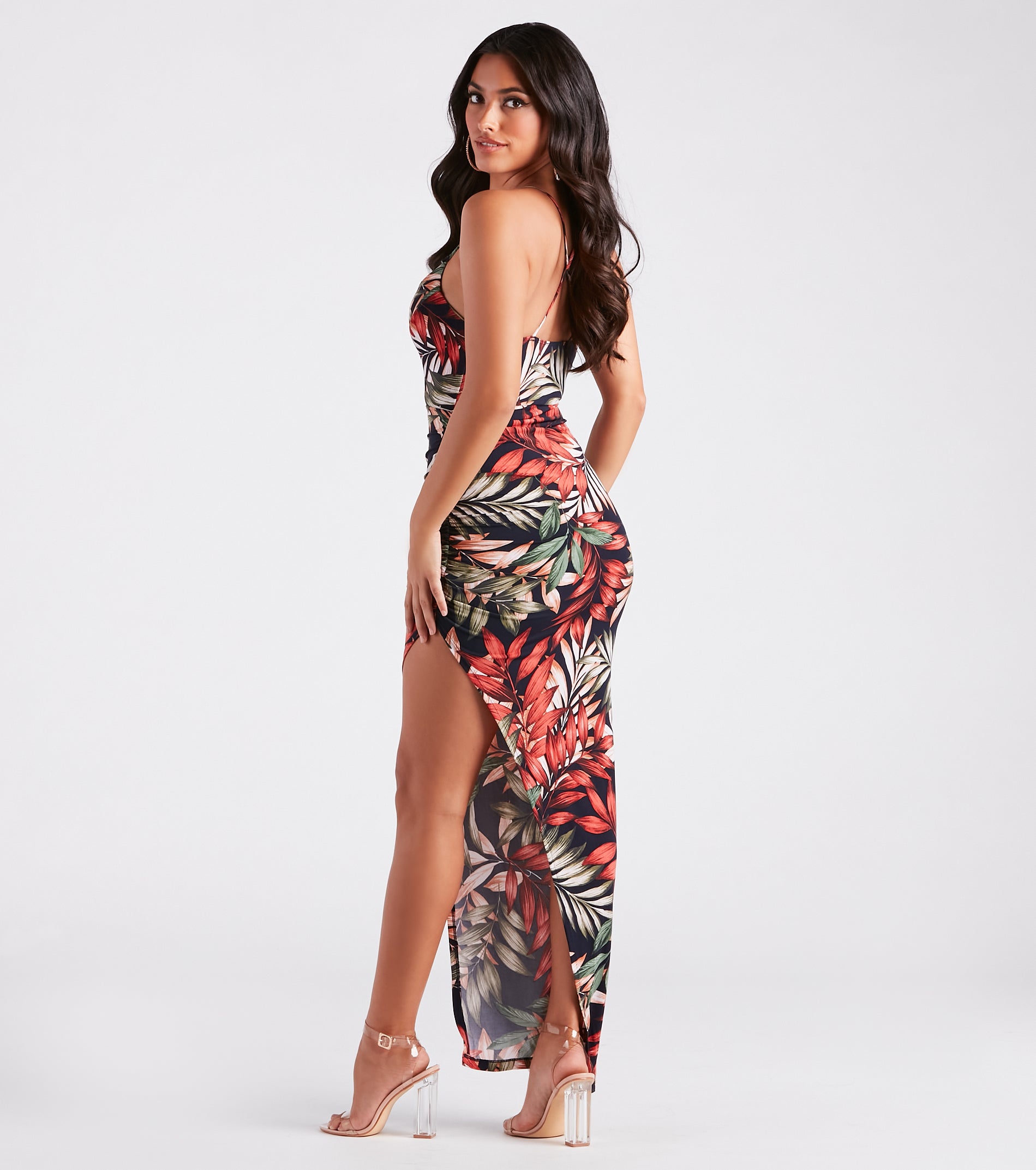 Vacation Mode Tropical Print Maxi Dress - Image 2