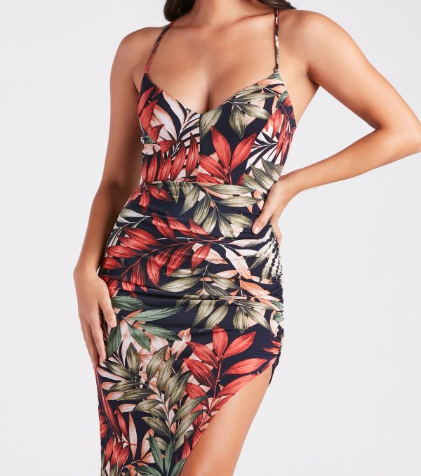 Vacation Mode Tropical Print Maxi Dress - Image 4