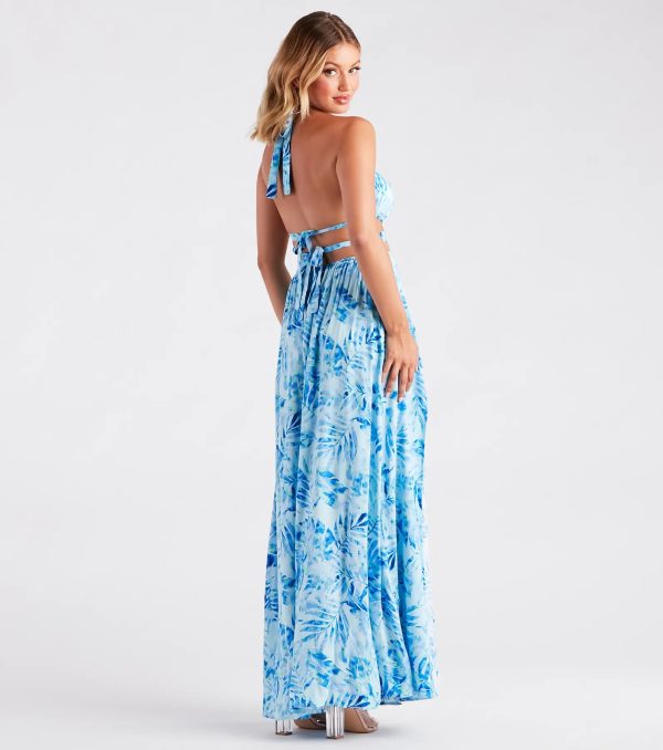 Miami Mood Tropical Print Cutout Maxi Dress - Image 2