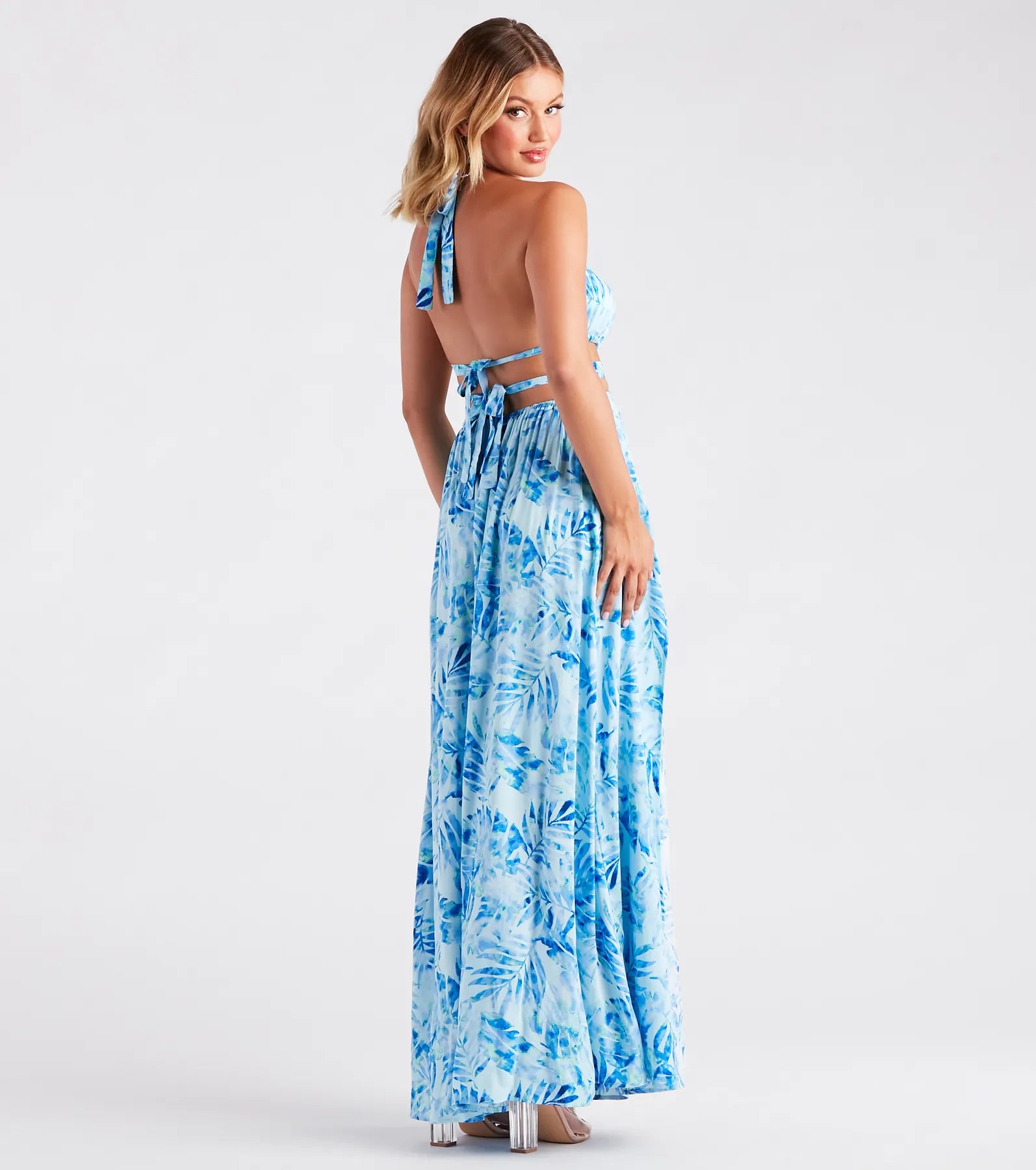Miami Mood Tropical Print Cutout Maxi Dress - Image 2