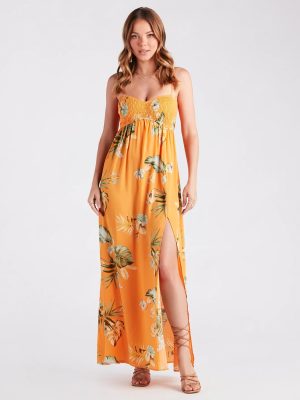 Island Love Tropical Print Maxi Dress