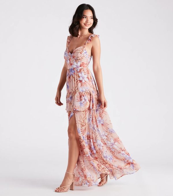 Enchanting Entrance Chiffon Floral Maxi Dress - Image 3
