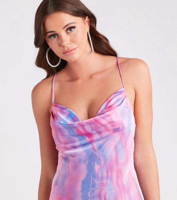 Sunset Babe Satin A-Line Mini Dress - Image 4