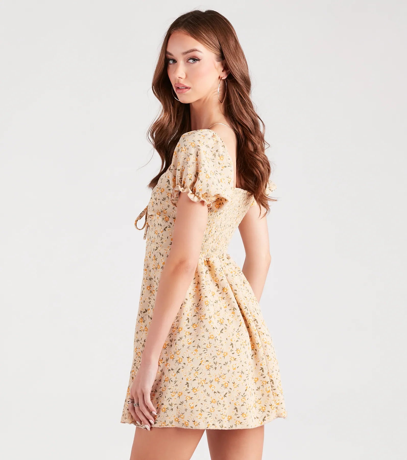 Cute View Ditsy Floral Chiffon Skater Dress - Image 6
