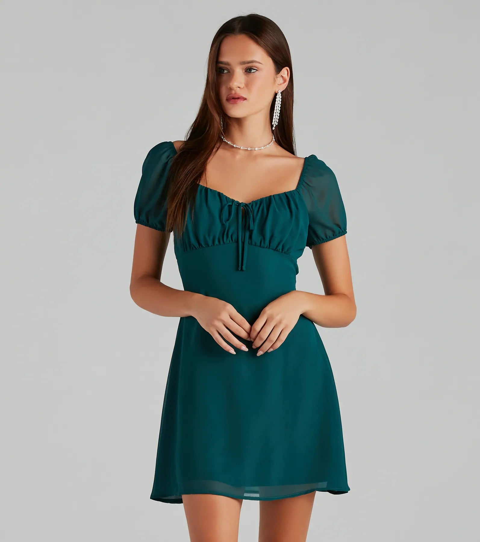 Flirt And Twirl Chiffon Open Back Skater Dress - Image 5