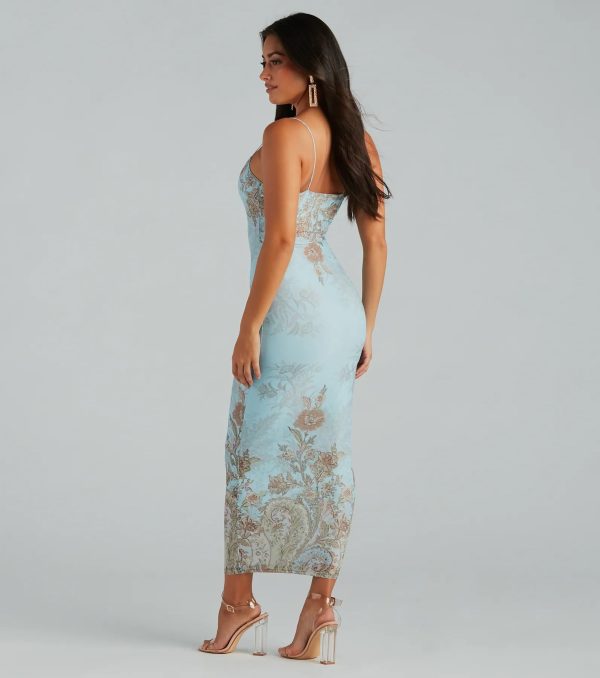 Saint Tropez Chic Floral Mesh Maxi Dress - Image 2