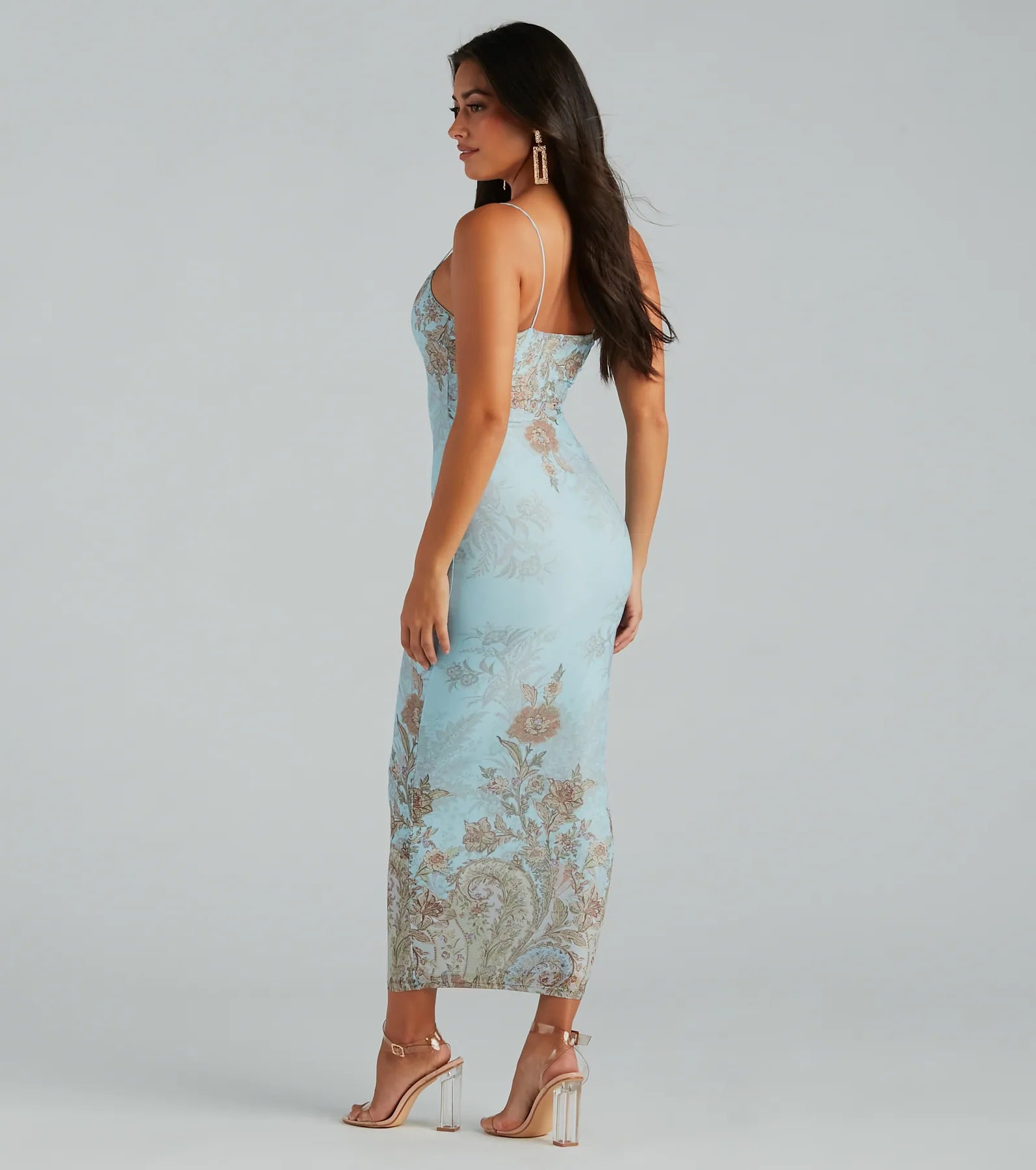 Saint Tropez Chic Floral Mesh Maxi Dress - Image 2