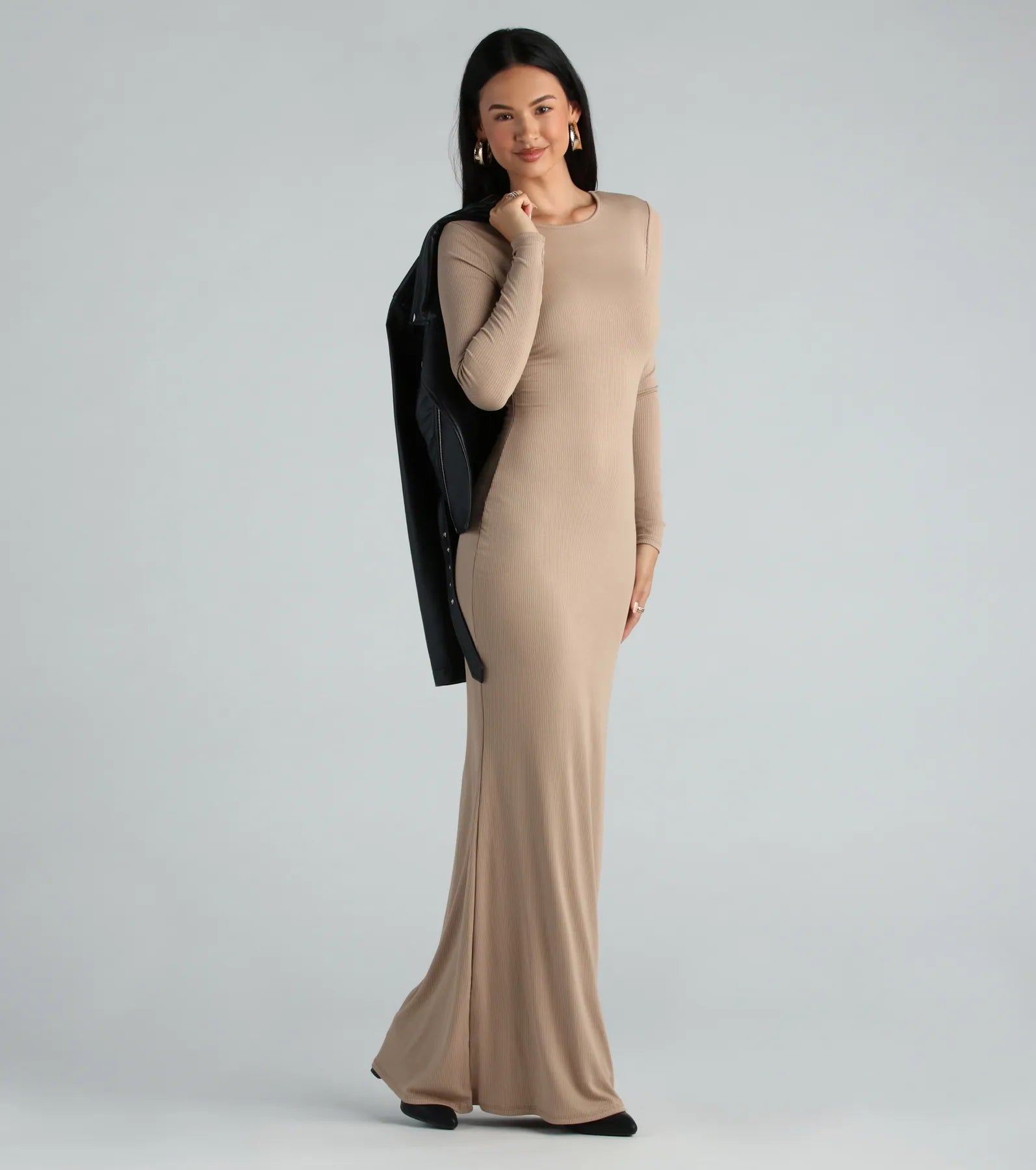 Looking For The One Basic Long Sleeve Maxi Dress - Image 3