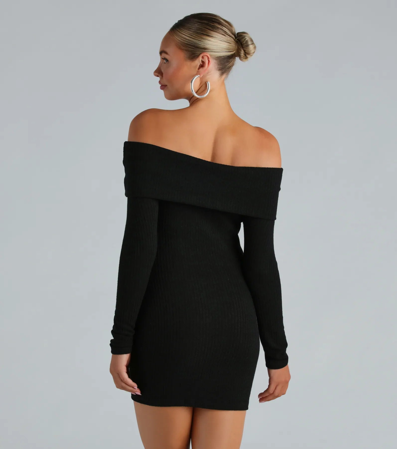 Essential Chic Off-The-Shoulder Mini Dress - Image 2