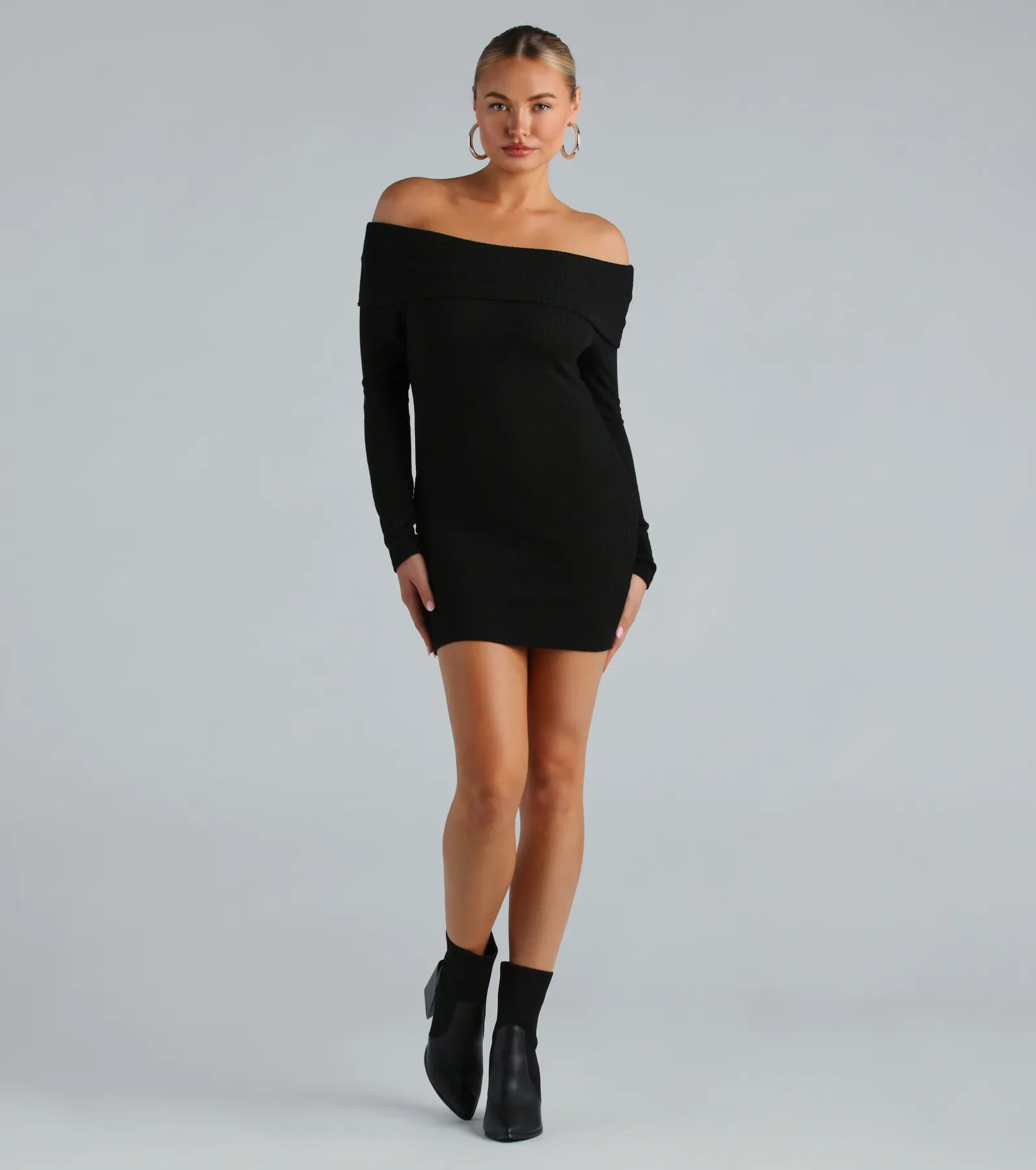Essential Chic Off-The-Shoulder Mini Dress - Image 3