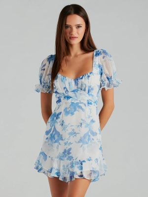 Sweet Choice Floral Chiffon A-Line Mini Dress