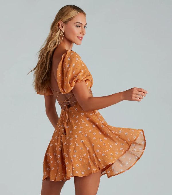 Picking Daisies Chiffon Strappy Skater Dress - Image 2