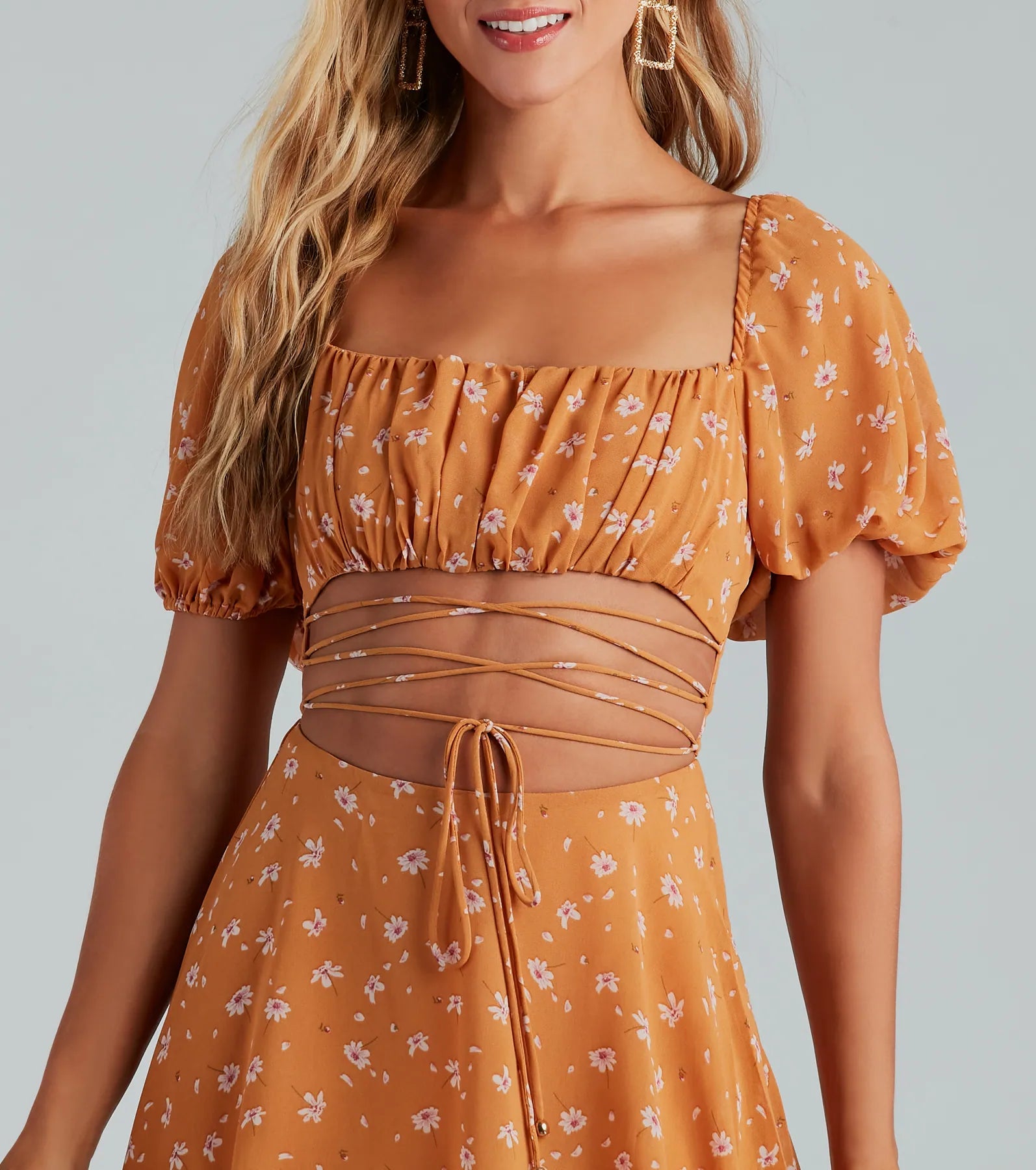 Picking Daisies Chiffon Strappy Skater Dress - Image 4