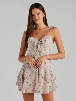 Enchanting Romance Floral Chiffon Short Dress