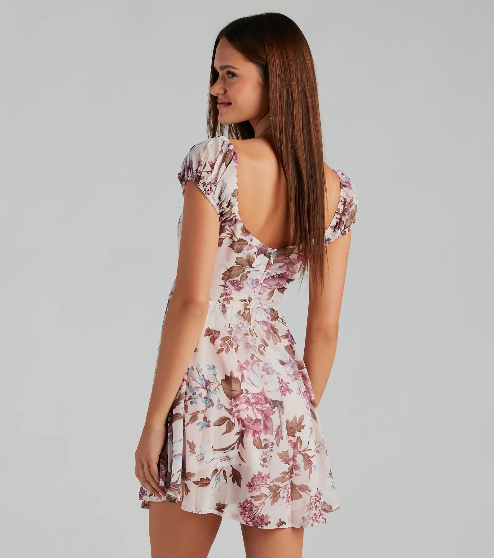 Obsessed With Floral Chiffon Skater Dress - Image 2