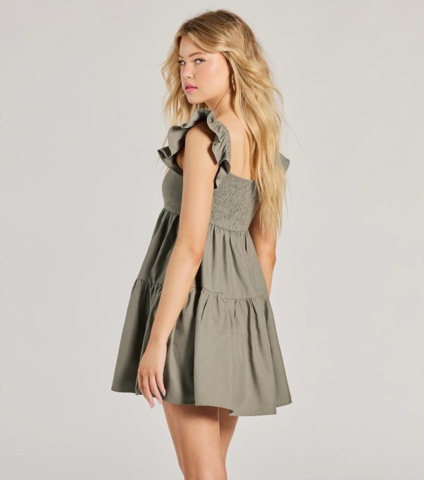 Beyond Precious V-Neck Ruffle Babydoll Dress - Image 2