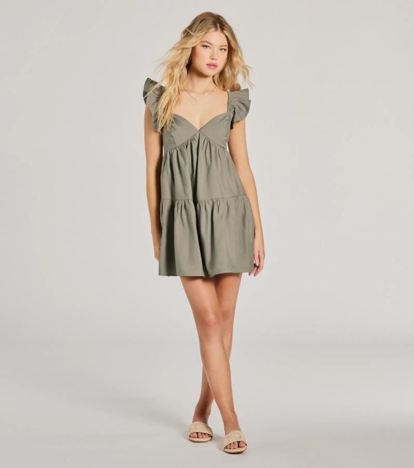 Beyond Precious V-Neck Ruffle Babydoll Dress - Image 3